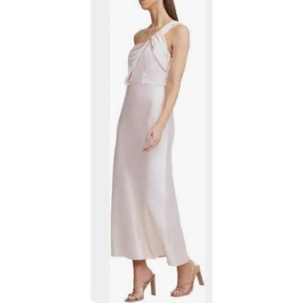Significant Other Macy One-Shoulder Satin Dress in Ballet Pink NWT Size 2